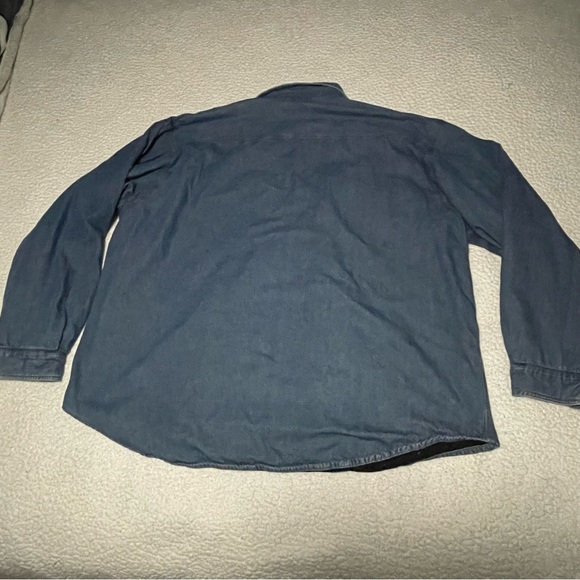 Carhartt denim fleece lined snap front shirt jacket size XL tall vintage - Picture 6 of 13